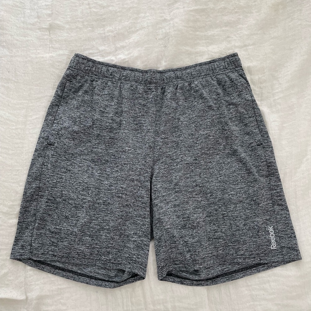 Reebok Gray Athletic Shorts with Elastic Waistband